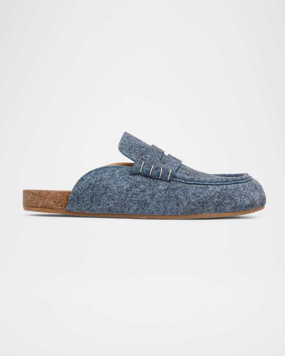 Suede Stitch Loafer Mules